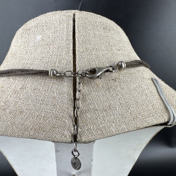 SILPADA Sterling Silver Soursop Leaf Pendant Waxed Cotton Cord Necklace N2100 - Picture 7 of 16